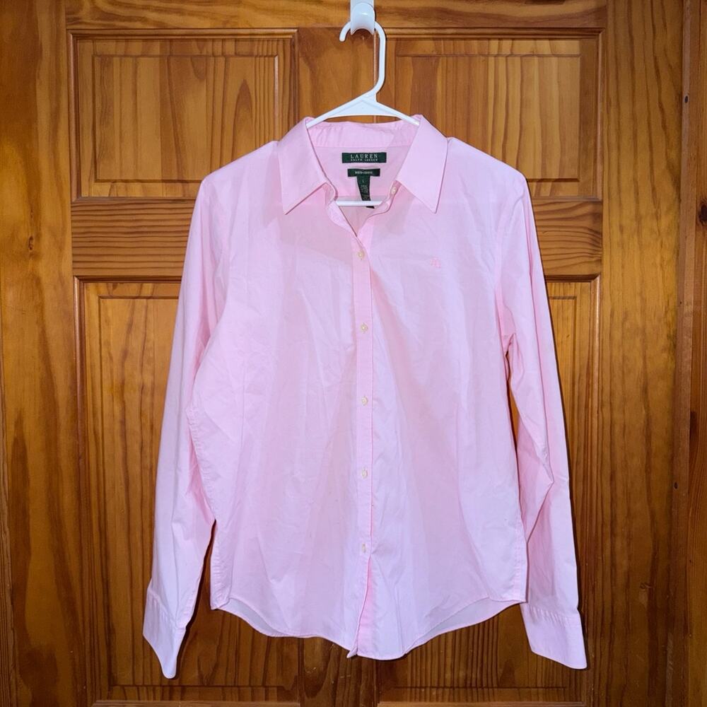 Lauren Ralph Lauren Pink Button Down Shirt Women's Size Medium